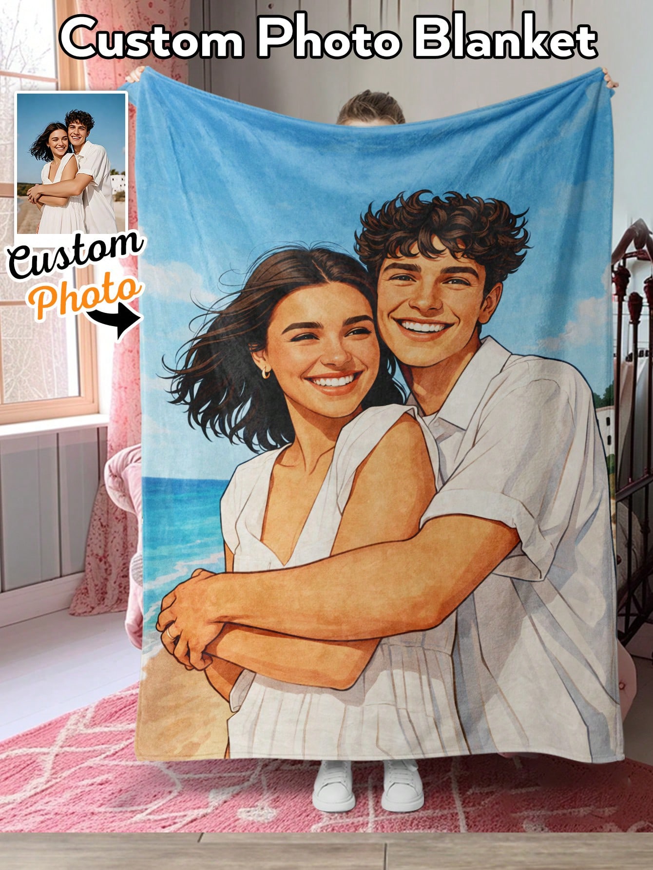 Personalisierte KI-Stil-Fotode – Christmas Throw Blanket Bewertung und Preis