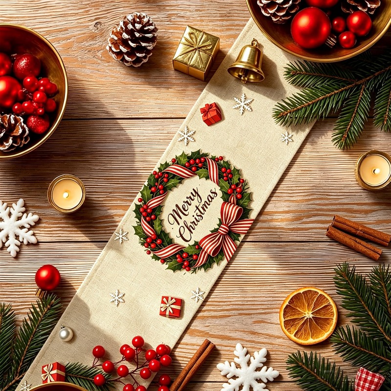 5 Stück Weihnachtskranz-Bedruc – Christmas Table Runner Bewertung und Preis