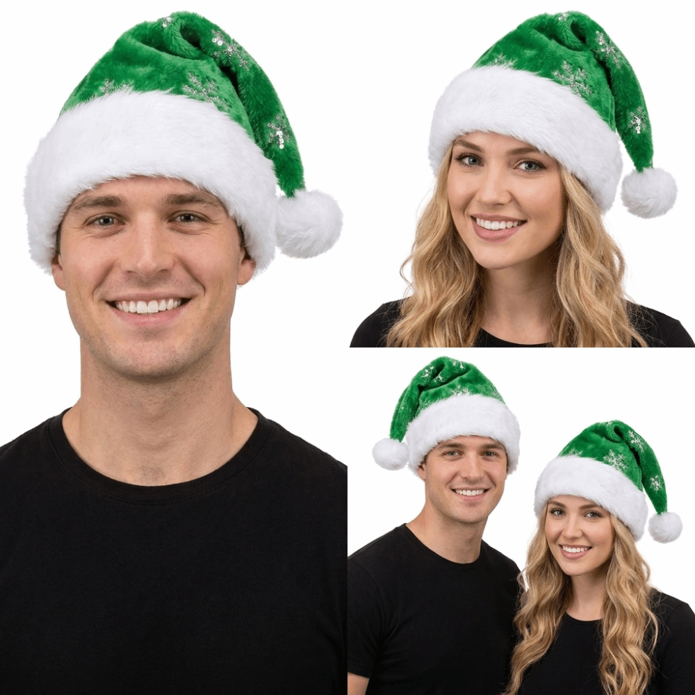 Neue Sternmuster-Weihnachtsmüt – Santa Hat Plush Bewertung und Preis